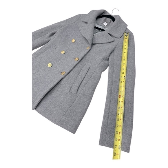 J. Crew Stadium Cloth Nello Gori Pea Coat Double Breasted Gold Buttons size 6 T - Picture 9 of 14